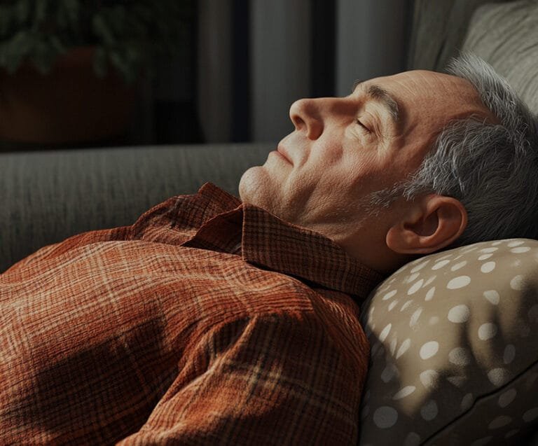 Man resting after relaxation therapy