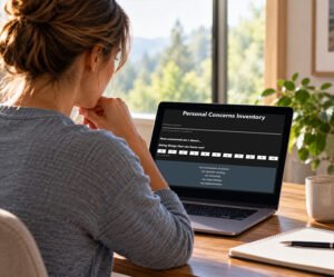 Person completing the Personal Concerns Inventory online self-assessment