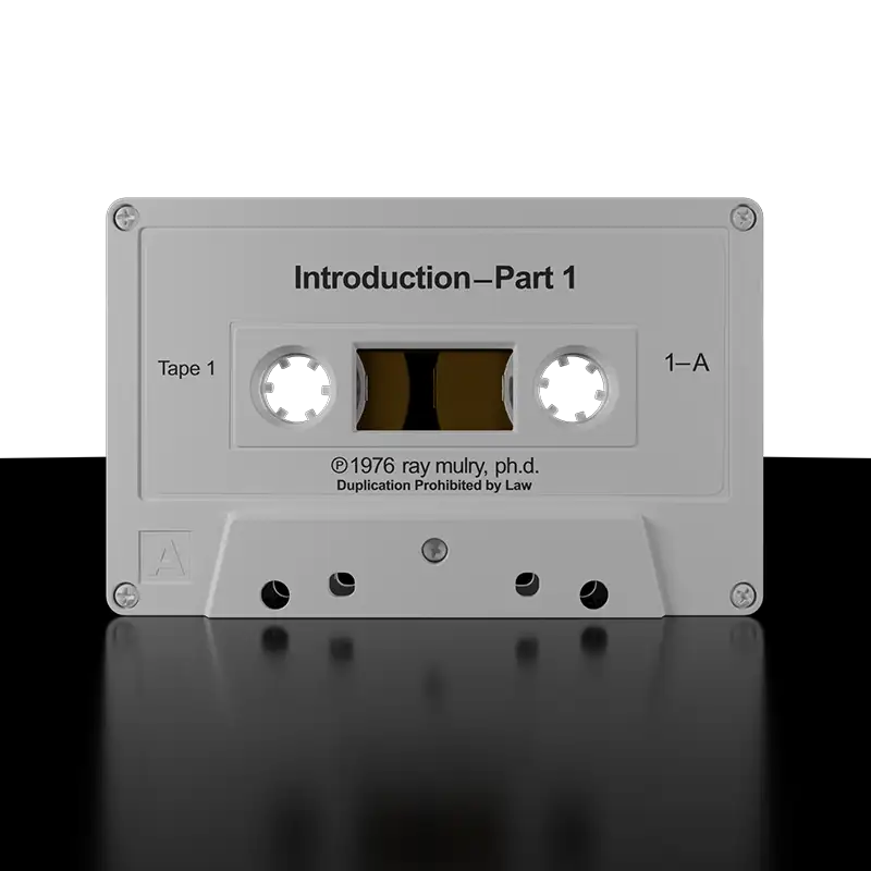 Relaxation Therapy Introduction Part 1 cassette tape by Ray Mulry Ph.D., 1976 recording from the original series