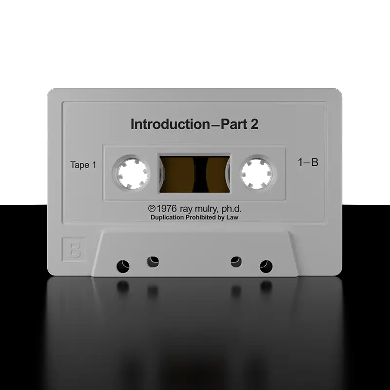 Relaxation Therapy Introduction Part 2 cassette tape by Ray Mulry Ph.D., 1976 recording from the original series